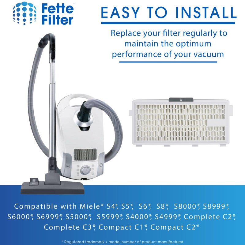 Fette Filter - HEPA Filters Compatible with Miele AirClean SF-HA 50 Filter for Model # S4, S5, S6, S8, S8000, S8999, S6000, S6999, S5000, S5999, S4000, S4999, Complete C2 & C3 (Pack of 4) - Image 5